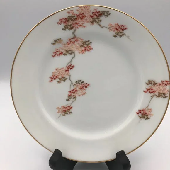 Fukagawa Arita Bread & Butter Plate 6 3/8" Japanese Maple Hand Painted Gold Trim - Picture 2 of 8